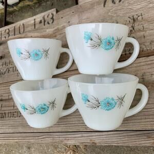Vintage Fire King Bonnie Blue teacup set